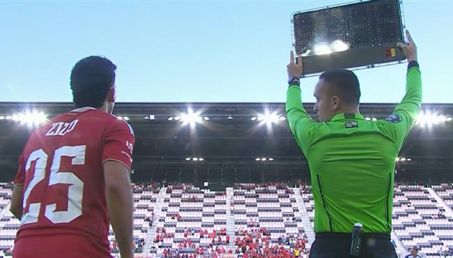 لحظة مشاركة زيزو في اول مباراة مع الاهلي امام باتشوكا