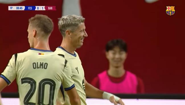 هدف ليفاندوفيسكي في مرمي سيول مباراة ودية