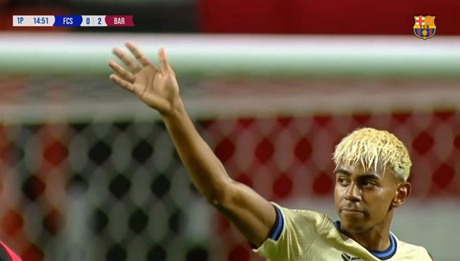 هدف لامين يامال الاول الرائع في مرمي سيول مباراة ودية