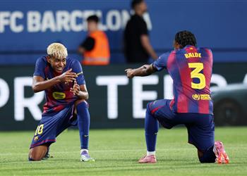 فيديو بشكل رائع لامين يامال يسجل هدف برشلونة الخامس أمام كومو