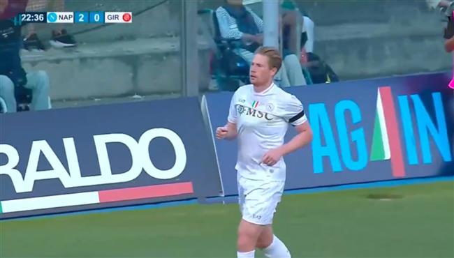 هدفا دي بروين في مباراة نابولي وجيرونا الودية