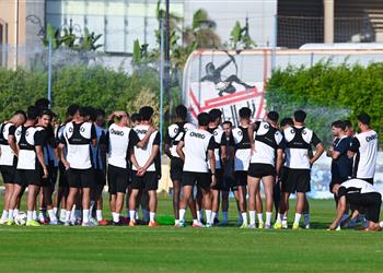 مران الزمالك ظهور أول لـ خوان ألفينا ومحاضرة فنية لـ فيريرا