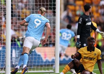 فيديو هالاند يسجل هدف مانشستر سيتي الأول أمام ولفرهامبتون