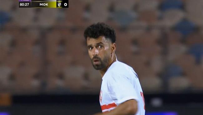 عبد الله السعيد كاد ان يسجل هدف لـ الزمالك امام المقاولون العرب