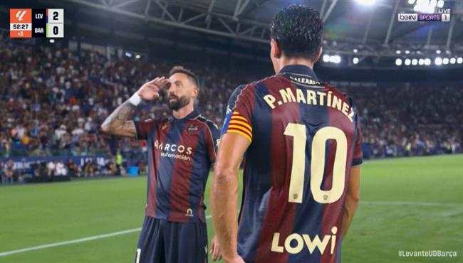هدف ليفانتي الثاني في مرمي برشلونة بالدوري الاسباني