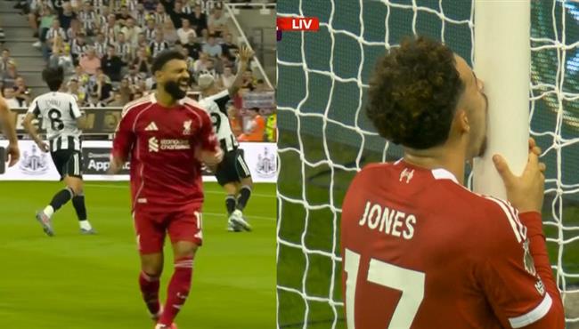 انفعال محمد صلاح بعد اهدار جونز هدف محقق امام نيوكاسل