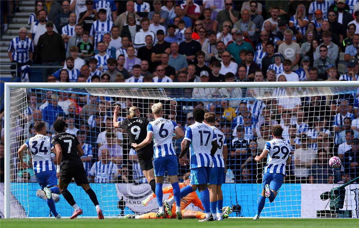 فيديو | أسيست عمر مرموش.. هالاند يسجل هدف مانشستر سيتي الأول أمام برايتون