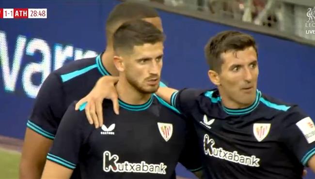 هدف تعادل اتلتيك بلباو مع ليفربول (1-1) مباراة ودية