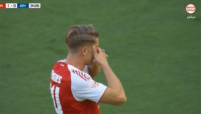 هدف جيوكيريس في مباراة ارسنال واتلتيك بلباو