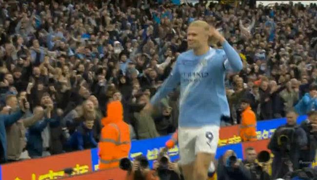 هدف هالاند الاول في مرمي مانشستر يونايتد بالدوري الانجليزي