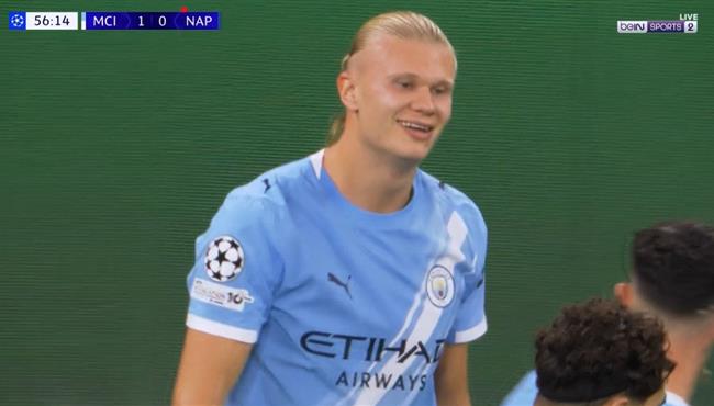 هدف هالاند في مرمي نابولي بدوري ابطال اوروبا