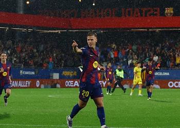 فيديو داني أولمو يسجل هدف برشلونة الثالث أمام خيتافي