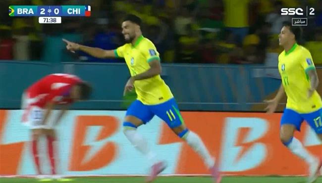 هدف البرازيل الثاني في مرمي تشيلي بتصفيات كأس العالم
