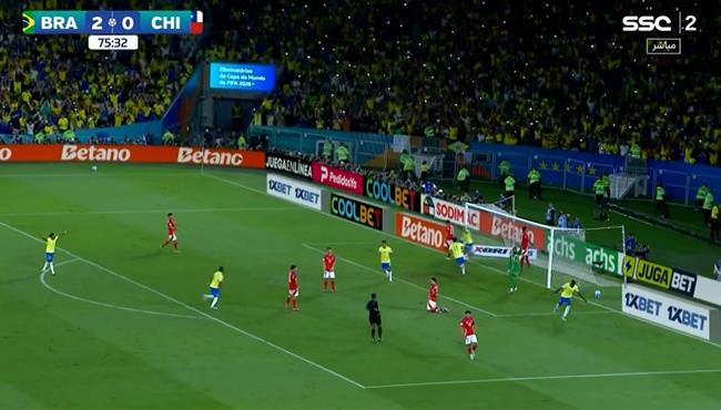 هدف البرازيل الثالث في مرمي تشيلي بتصفيات كأس العالم
