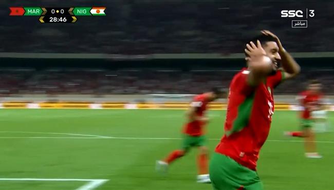 هدف المغرب الاول في مرمي النيجر بتصفيات كأس العالم