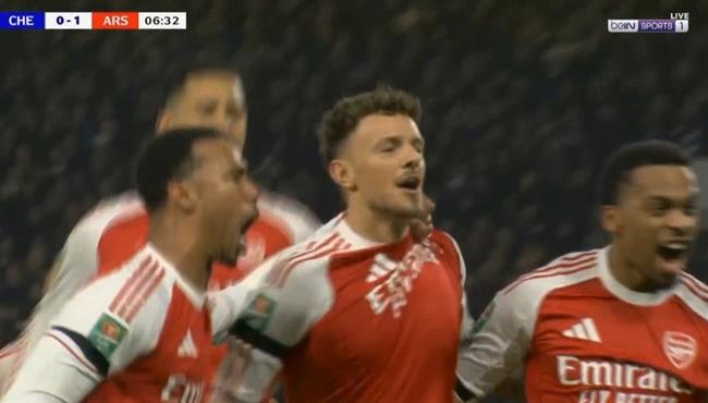 هدف ارسنال الاول في مرمي تشيلسي بنصف نهائي كاس الرابطة الانجليزية