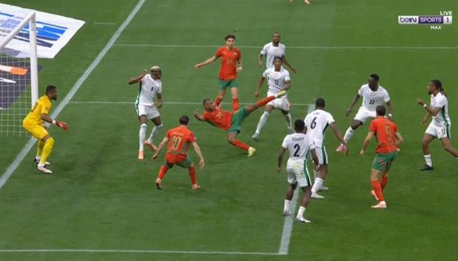 ايوب الكعبي يهدر فرصة هدف محقق امام نيجيريا بنصف نهائي كأس أمم أفريقيا