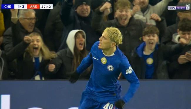 هدف تشيلسي الاول في مرمي ارسنال بنصف نهائي كاس الرابطة الانجليزية