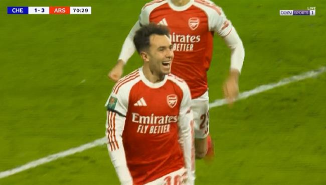 هدف ارسنال الثالث في مرمي تشيلسي بنصف نهائي كاس الرابطة الانجليزية