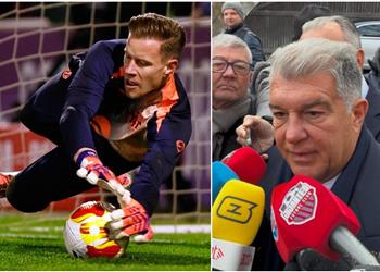 لابورتا عن إعارة تير شتيجن لجيرونا لدي مشاعر متضاربة وبرشلونة سيظل بيته