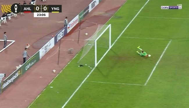 انقتذ رائع من مصطفي شوبير امام يانج افريكانز في دوري ابطال افريقيا