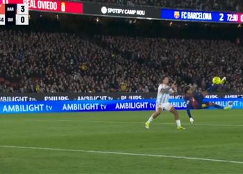 فيديو ضربة مزدوجة رائعة لامين يامال يسجل هدف برشلونة الثالث أمام ريال أوفييدو
