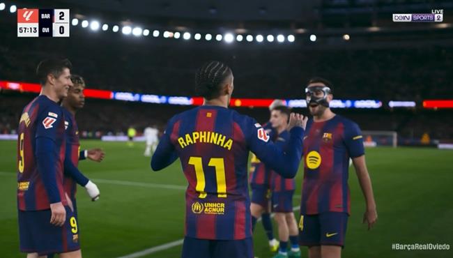 اهداف مباراة برشلونة وريال اوفيدو في الدوري الاسباني