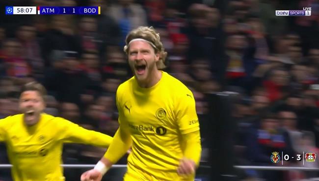 اهداف مباراة اتلتيكو مدريد وبودو جليمت 1 2 دوري ابطال اوروبا