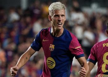 فيديو في 3 دقائق أولمو وليفاندوفسكي يسجلان هدفين لـ برشلونة أمام إسبانيول