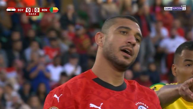 رامي ربيعة يهدر هدف محقق لمصر امام بنين بكأس أمم أفريقيا
