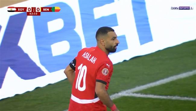 محمد صلاح يهدر فرصة هدف امام بنين بكأس أمم أفريقيا