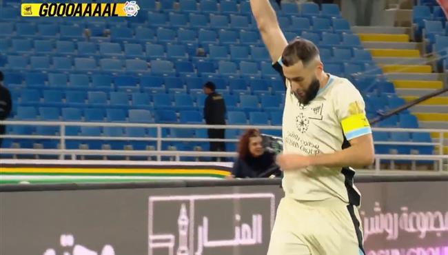 هدف كريم بنزيما الثاني في مرمي الخلود بالدوري السعودي