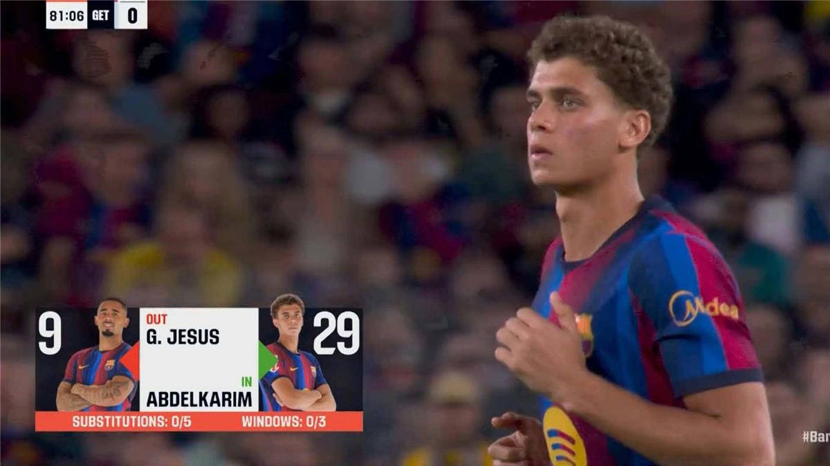 فيديو | حمزة عبد الكريم يشارك بديلًا في مباراة برشلونة وخيتافي