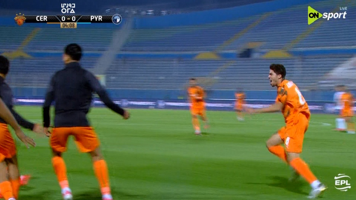 هدف سيراميكا كليوباترا الاول في مرمي بيراميدز بالدوري المصري