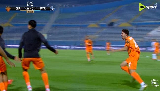 هدف سيراميكا كليوباترا الاول في مرمي بيراميدز بالدوري المصري