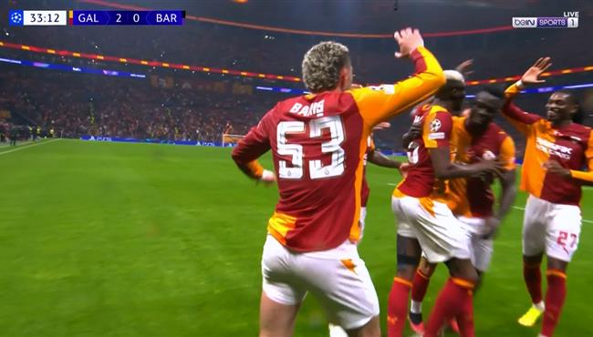 هدف جالطة سراي الملغي في مرمي برشلونة بدوري ابطال اوروبا