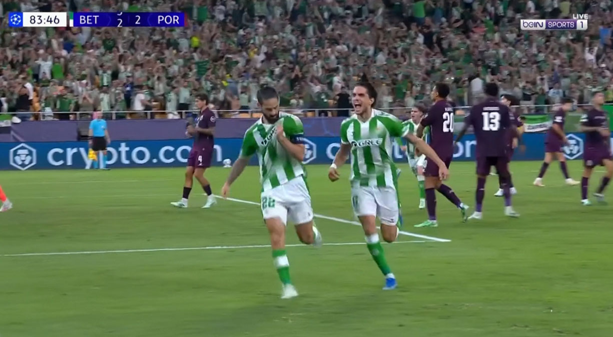 اهداف مباراة ريال بيتيس وبورتو (3-2) دوري ابطال اوروبا