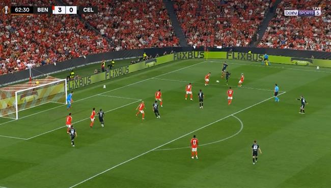اسيست هيثم حسن في مباراة سيلتيك وبنفيكا بالدوري الاوروبي