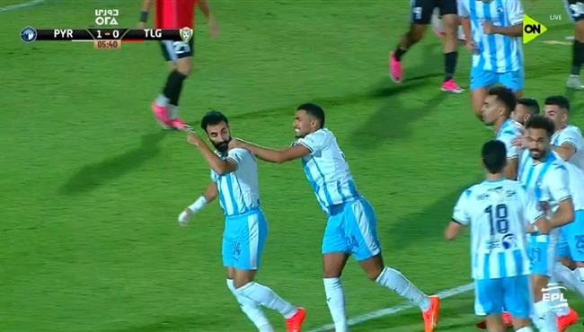 هدف مهند لاشين في مرمي طلائع الجيش بالدوري المصري