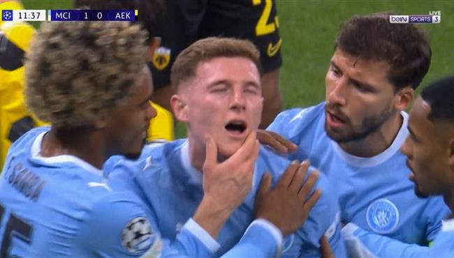 اهداف مباراة مانشستر سيتي وايك اثينا في دوري ابطال اوروبا