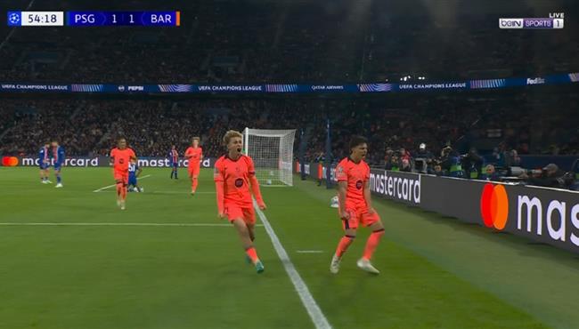 هدف تعادل برشلونة مع باريس سان جيرمان بدوري ابطال اوروبا
