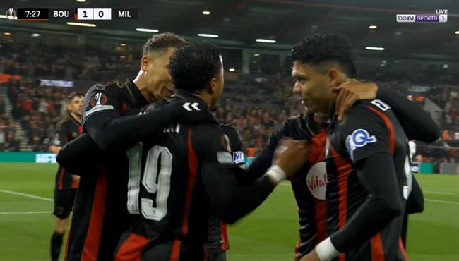 هدف بورنموث الاول في مرمي ميلان بالدوري الاوروبي