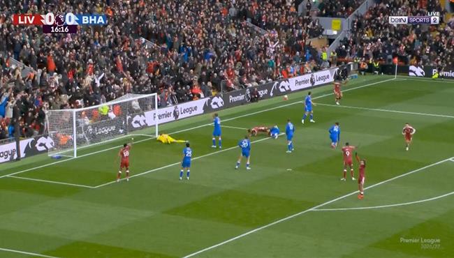اهداف مباراة ليفربول وبرايتون في الدوري الانجليزي
