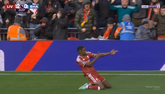 هدف ليفربول الثاني في مرمي برايتون بالدوري الانجليزي