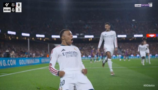 هدف مبابي في مرمي برشلونة بالدوري الاسباني