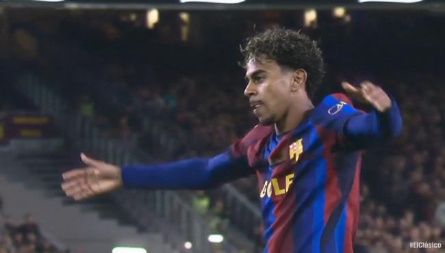 لامين يامال كاد ان يسجل هدف رائع في مرمي ريال مدريد بالدوري الاسباني