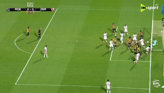 تصدي المهدي سليمان الرائع يحرم ميدو جابر من تسجيل هدف للمقاولون العرب امام الزمالك