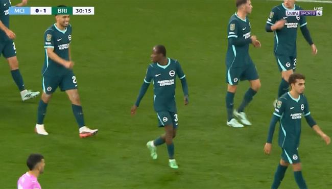 هدف برايتون الاول في مرمي مانشستر سيتي بكأس رابطة الدوري الانجليزي