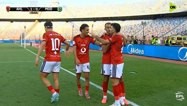 اهداف مباراة الاهلي ومودرن سبورت في الدوري المصري