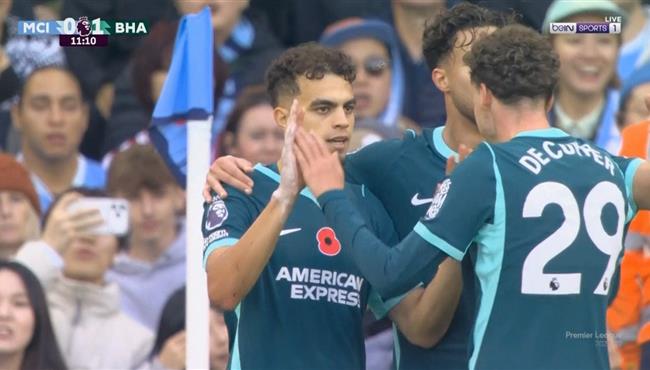 اهداف مباراة مانشستر سيتي وبرايتون في الدوري الانجليزي